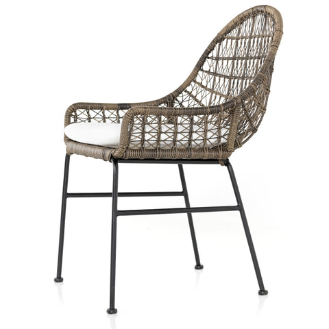 Bandera Outdoor Woven Dining Chair W/ Cushion - Distressed Grey