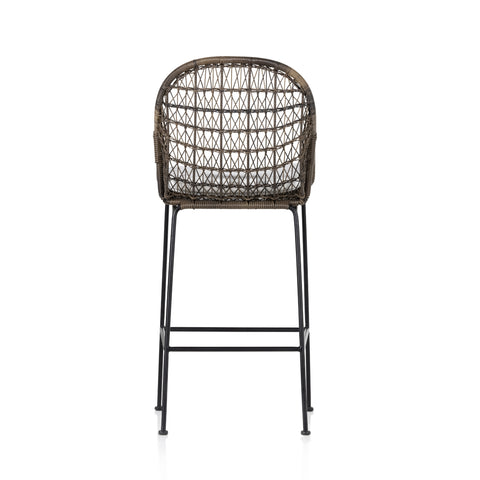 Bandera Outdoor Bar Stool W/Cushion - Weathered Grey