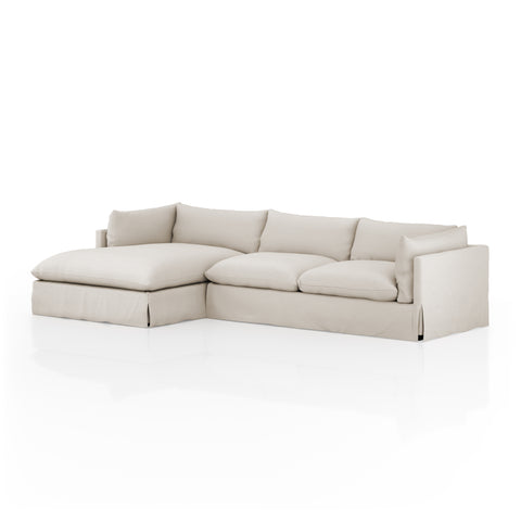 Habitat 2Pc LAF Slipcover Sectional-133''- Valley Nimbus