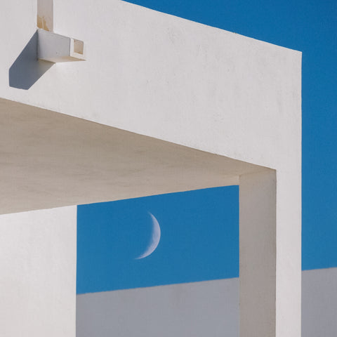 Blue Sky & Half Moon By Getty Images-32x48"