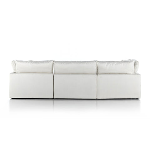 Stevie 3-Pc LAF Sectional Sofa w Ottoman-Ivory