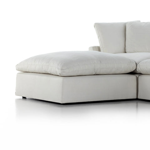 Stevie 3-Pc LAF Sectional Sofa w Ottoman-Ivory
