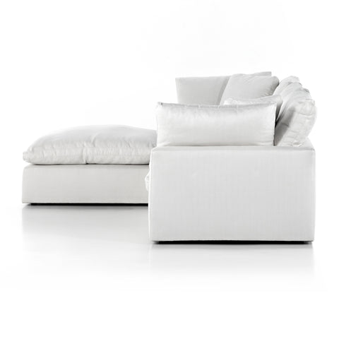 Stevie 3-Pc LAF Sectional Sofa w Ottoman-Ivory