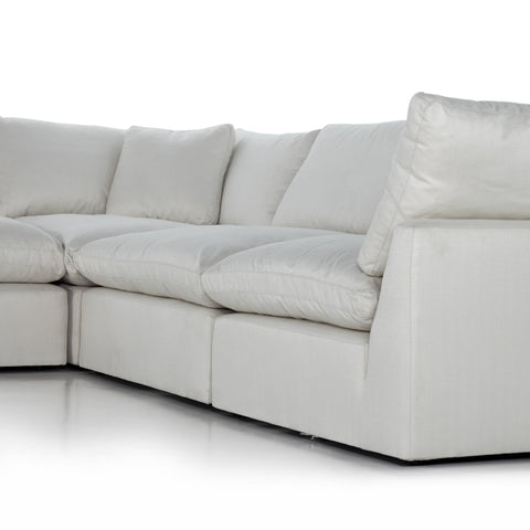 Stevie 4-Pc LAF Sectional Sofa w/Ottoman-Anders Ivory