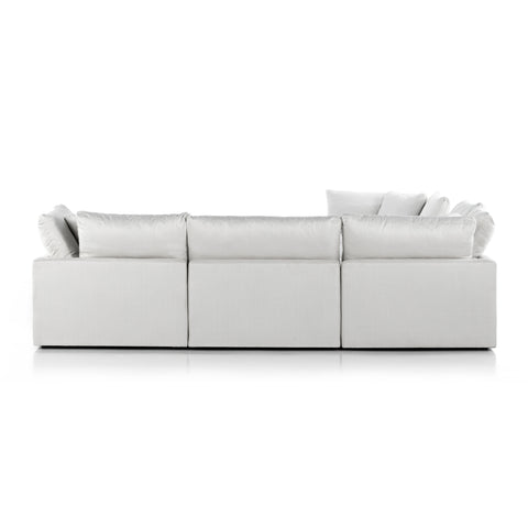 Stevie 5-Pc Sectional Sofa w Ottoman- Anders Ivory