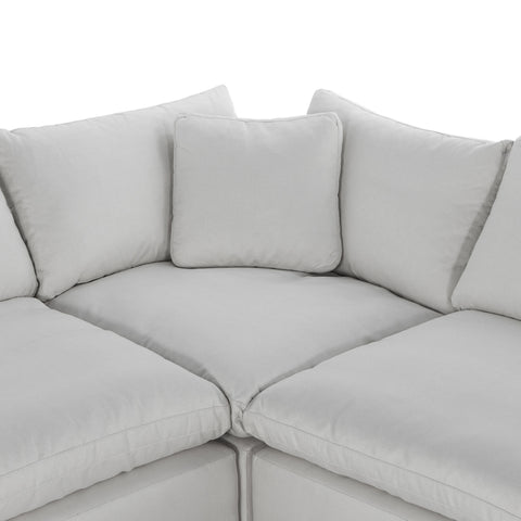 Stevie 5-Pc Sectional Sofa w Ottoman- Anders Ivory