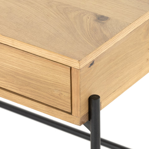 Eaton Desk With Filing Cabinet-Light Oak Resin