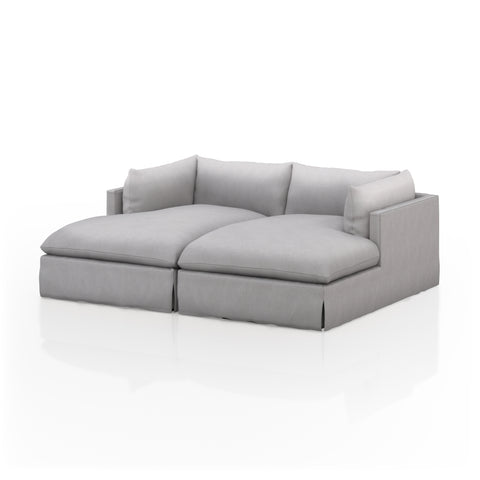 Habitat Double Chaise Slipcover Sectional-87"-Dove