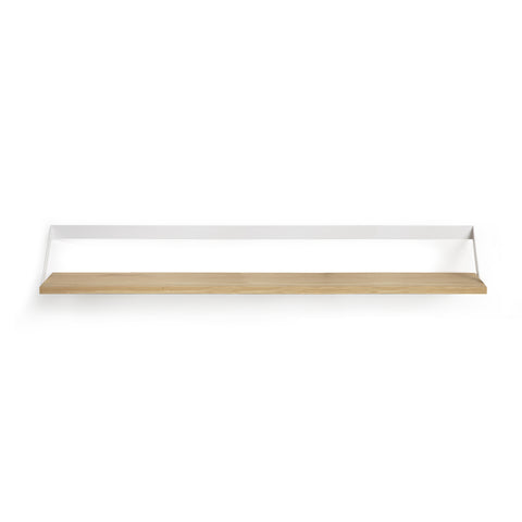 Ribbon shelf ,55"- white metal - Oak