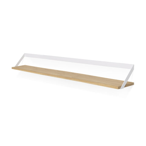 Ribbon shelf ,55"- white metal - Oak