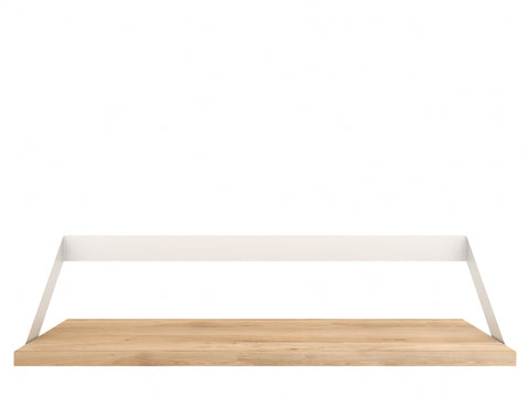 Ribbon shelf,28" - white metal - Oak