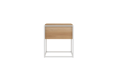 Monolit bedside table, White Legs - Oak