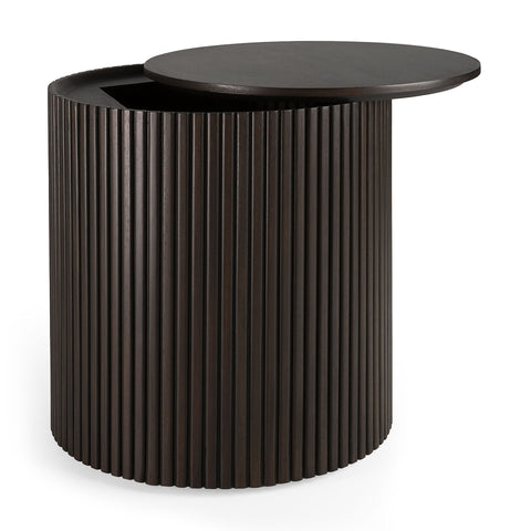 Roller Max Side table,Round - Mahogany dark brown