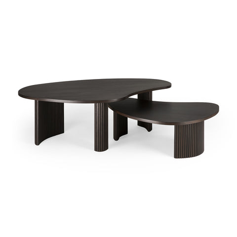 Boomerang coffee table, 49.5"-Mahogany Dark Brown