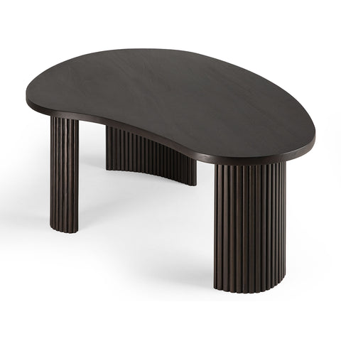 Boomerang coffee table, 49.5"-Mahogany Dark Brown