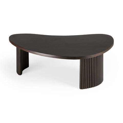 Boomerang coffee table, 35.5"-Mahogany Dark Brown