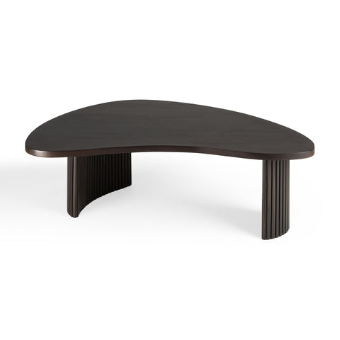 Boomerang coffee table, 35.5"-Mahogany Dark Brown