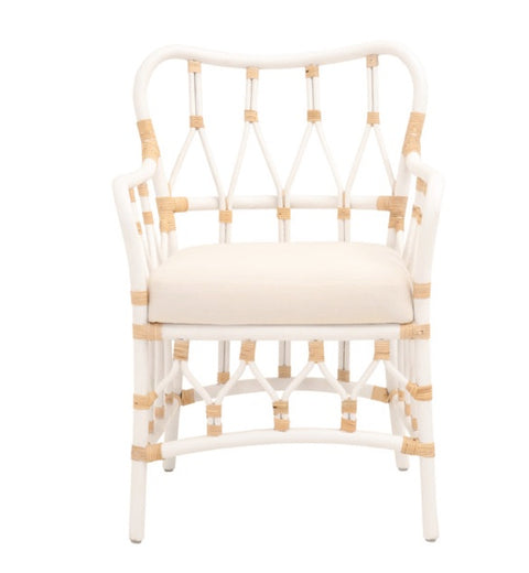Caprice Dining Arm Chair - Snow White Rattan