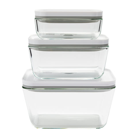 Fresh & Save - Rectangular Glass Vacuum Container Set