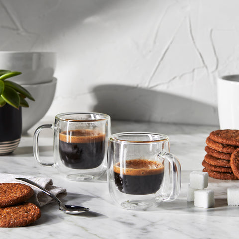Sorrento Plus Double Wall Glassware - 2 Pc Espresso Glass Mug Set