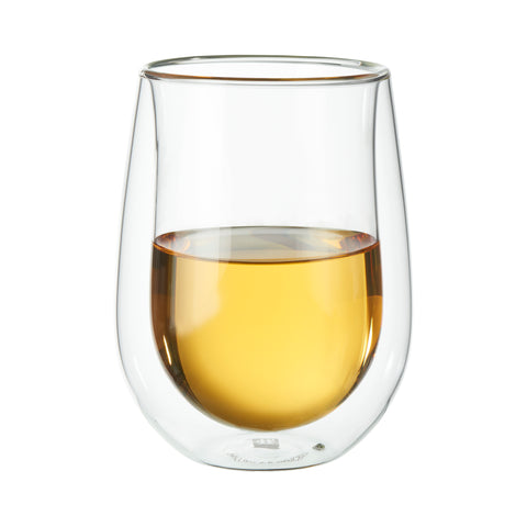 Sorrento Double Wall Glassware - 2 pc Stemless White Wine Glass