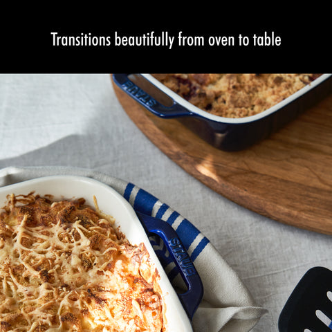 Ceramics - 3Pc Rectangular Baking Dish Set - Dark Blue