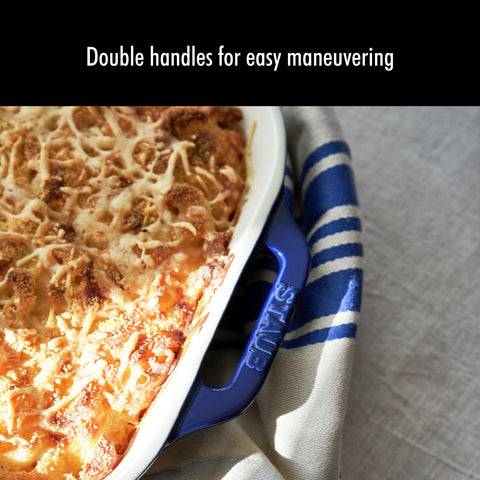 Ceramics - 3Pc Rectangular Baking Dish Set - Dark Blue