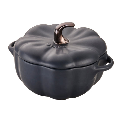 Ceramics Specialties - 16-oz Petite Pumpkin Cocotte - Matte Black