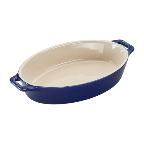 Ceramics - 9" Oval Baking Dish - Dark Blue