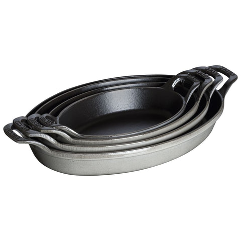 Cast Iron - 8" Oval Gratin Baking Dish - Graphite Grey