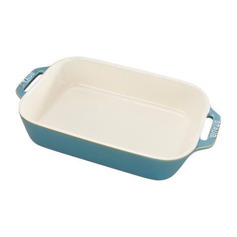 Ceramics - 10.5" X 7.5" Rectangular Baking Dish - Rustic Turquoise