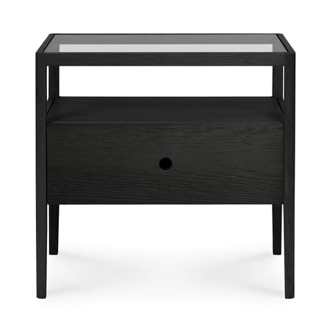 Spindle Bedside table - Black Oak