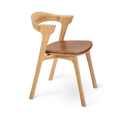 Bok dining chair -Oak - cognac leather-Varnished