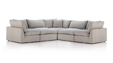 Stevie 5-Pc LAF Sectional Sofa-Destin Flannel