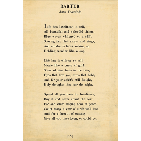 Barter - Poetry Collection