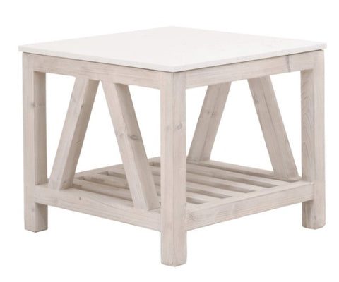Spruce End Table - White Wash Pine