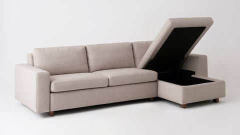 Reva 2-Piece Sectional Sleeper Sofa with Storage Chaise - Fabric