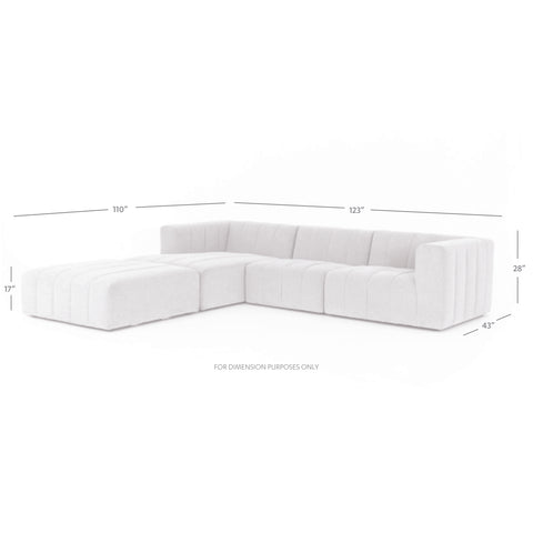 Langham Channeled 3Pc LAF Sectional w/ Otto-Napa Sandstone