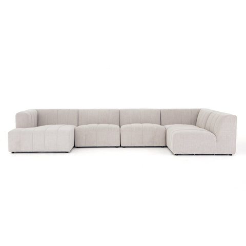 Langham Channeled 5Pc LAF Chaise Sectional-Napa Sandstone