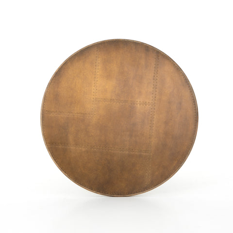 Powell Dining Table 42" - Bright Brass Clad