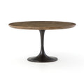 Powell Dining Table 42" - Bright Brass Clad