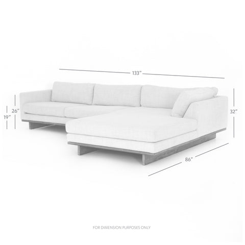 Everly 2Pc RAF Chaise Sectional 86" - Irving Taupe