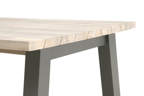Diego Outdoor Rectangle Dining Table Top, Gray Teak