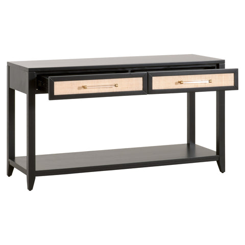 Holland 2-Drawer Console Table - Brushed Black Acacia