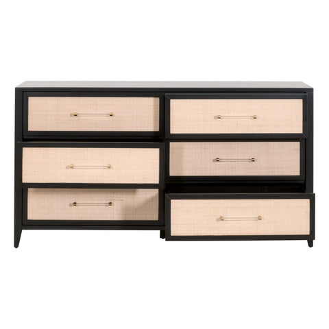 Holland 6-Drawer Double Dresser - Brushed Black Acacia