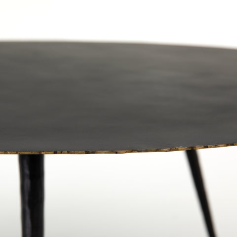 Trula Round Coffee Table-rubbed Black