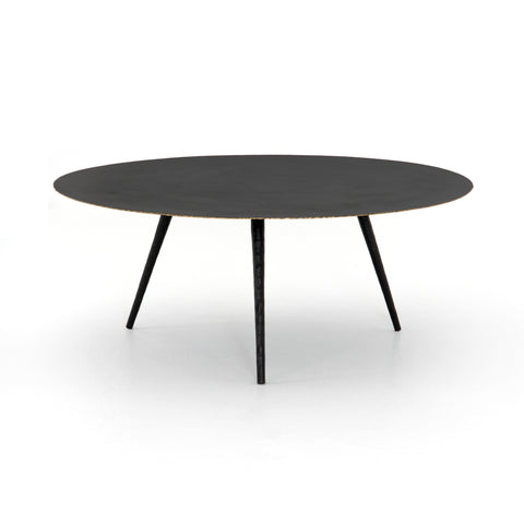 Trula Round Coffee Table-rubbed Black
