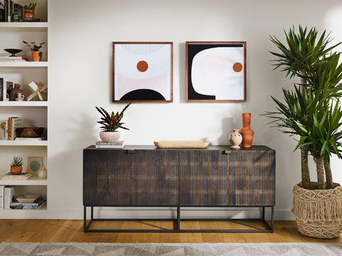 Kelby Sideboard- Carved Vintage Brown