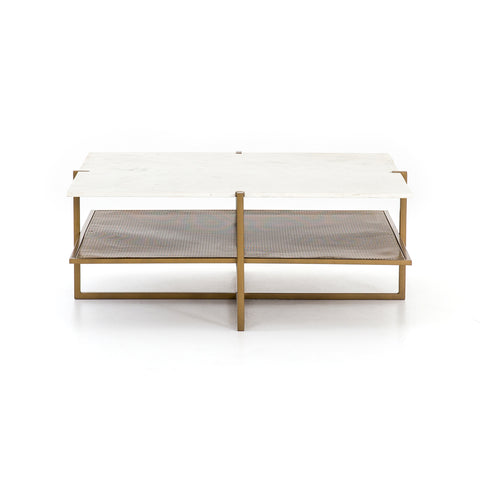 Olivia Square Coffee Table- Antique Brass