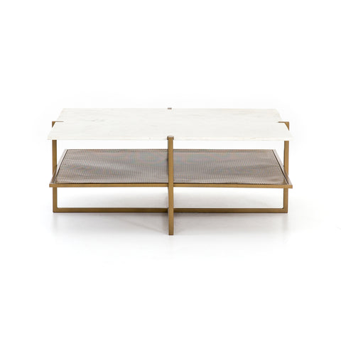 Olivia Square Coffee Table- Antique Brass